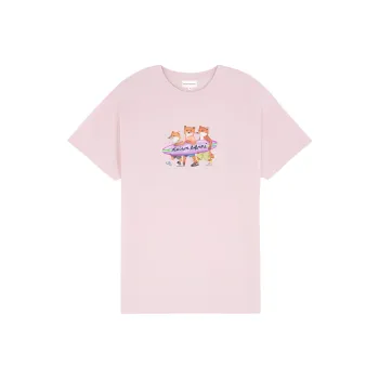 Maison Kitsune Surfing Foxes print Cotton T shirt