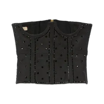 GUCCI Sequin Embroidered Corset Top Black