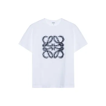 LOEWE Anagram Pixellated T shirt In Cotton Jersey White/Black