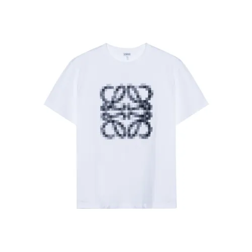 LOEWE Anagram Pixellated T shirt In Cotton Jersey White/Black