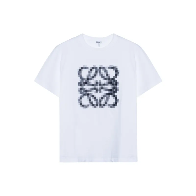 LOEWE Anagram Pixelated T Shirt 'White/Black'-0