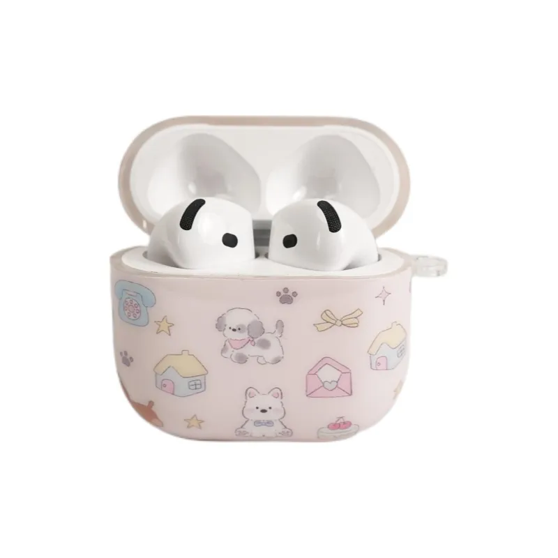Sopi Compatibility With Apple AirPods 4/2/3/4th Generation/AirPods Pro/Pro 2 TPU Phone House Puppy Headphone Cases-3