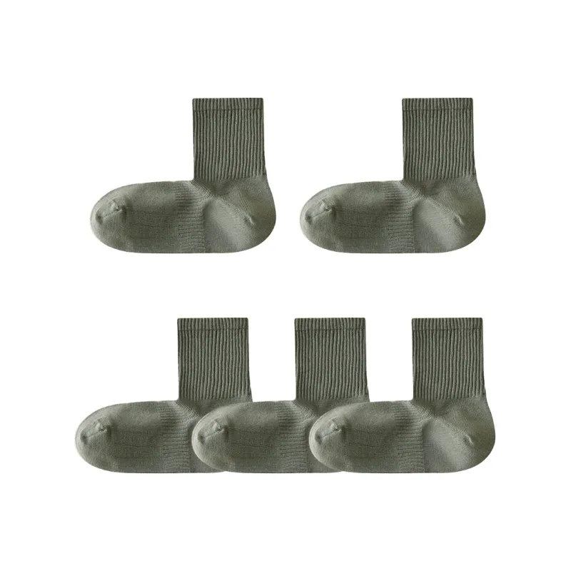 H YXIANG Mid Calf Socks Men's 5 Pack-12
