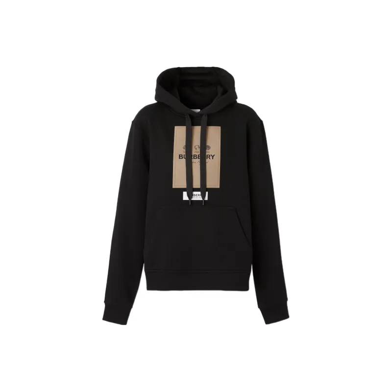 Burberry Women's Frontal Logo Organic Cotton Sweatshirt Black-0