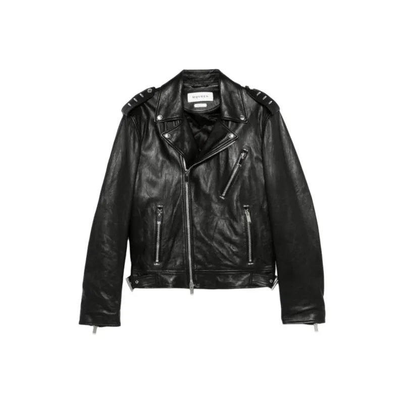 Alexander McQueen Zip Up Leather Jacket-0