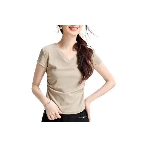 Fele.d T Shirts Women's Khaki