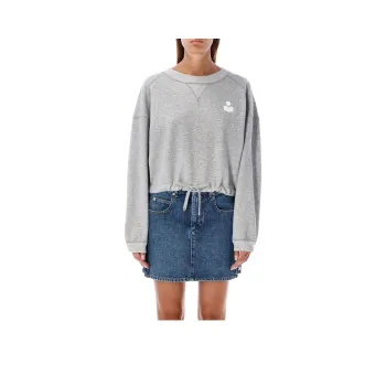 ISABEL MARANT ETOILE Margo Cropped Drawstring-Trim Sweatshirt