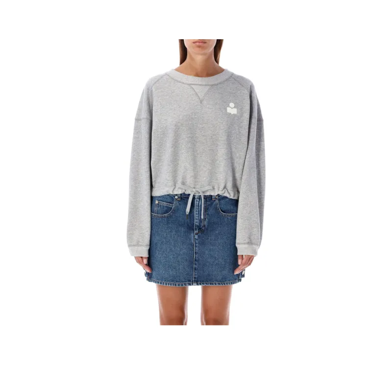 ISABEL MARANT ETOILE Margo Cropped Drawstring Trim Sweatshirt-0