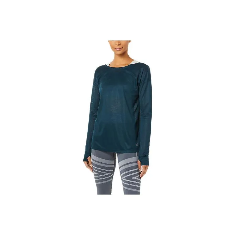 Asics Open Back Long Sleeve Top T-Shirt Women's French Blue-0