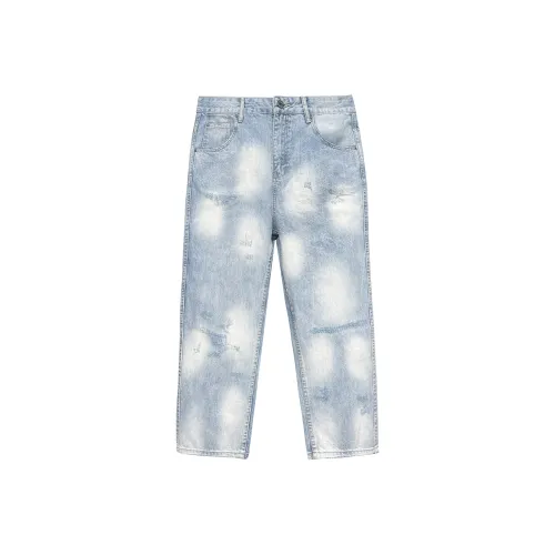 FAR BACK Jeans Unisex Washed Blue