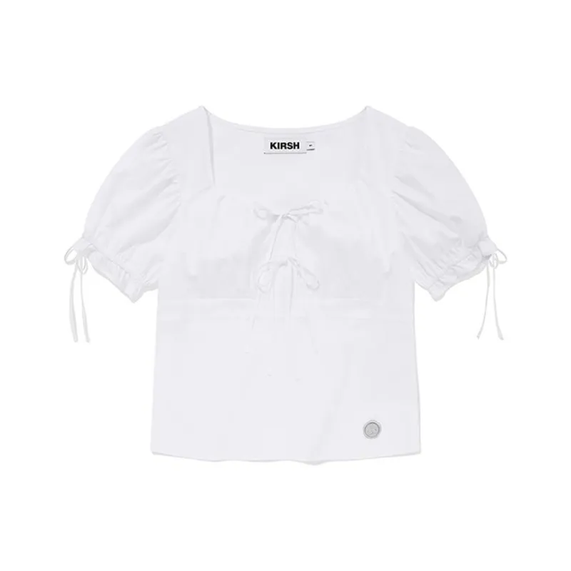 Kirsh SS24 Puff Sleeve T Shirt Women's White-0