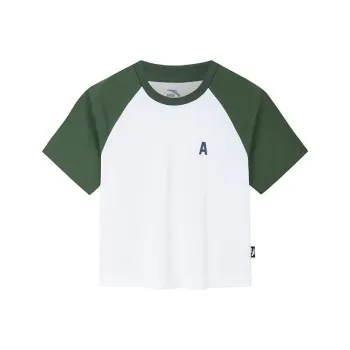 Anta Life Collection Raglan Sleeve T Shirt Women's Pure White/Wand Green