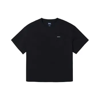 FILA Drop Shoulder Sleeve T Shirt Women's Black
