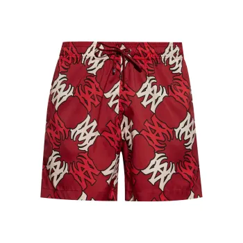AMIRI Logo Printed Drawstring Swim Shorts