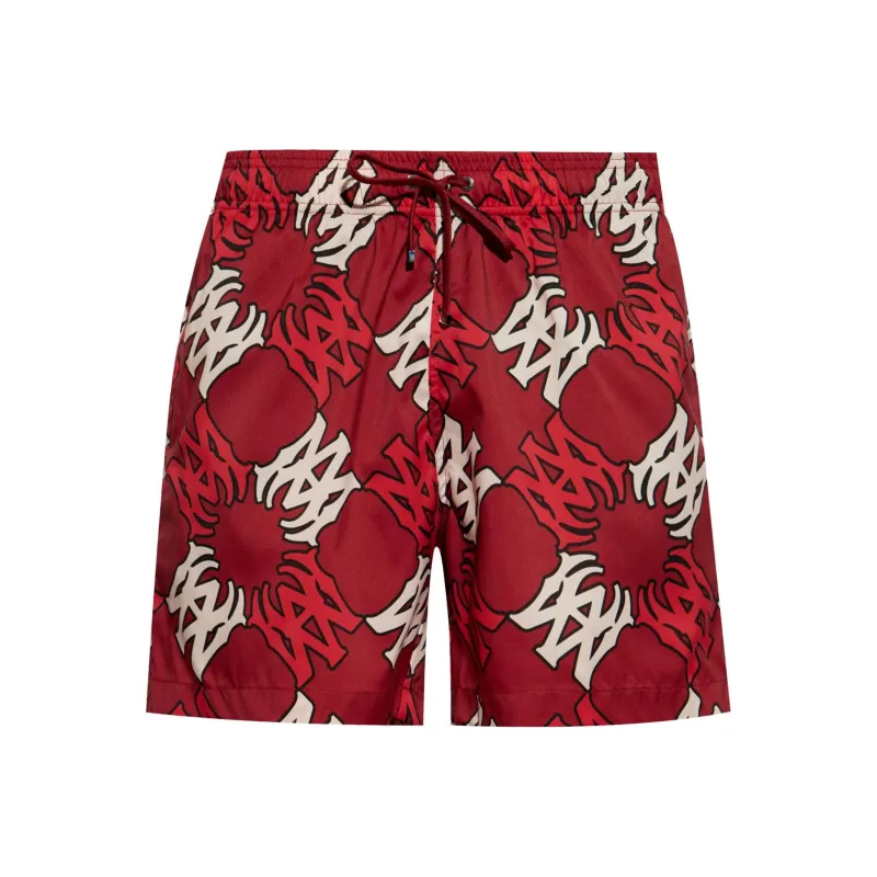 AMIRI Logo Printed Drawstring Swim Shorts-0