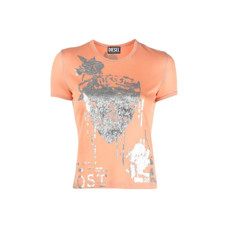 DIESEL T-Shirts Women's Orange-0
