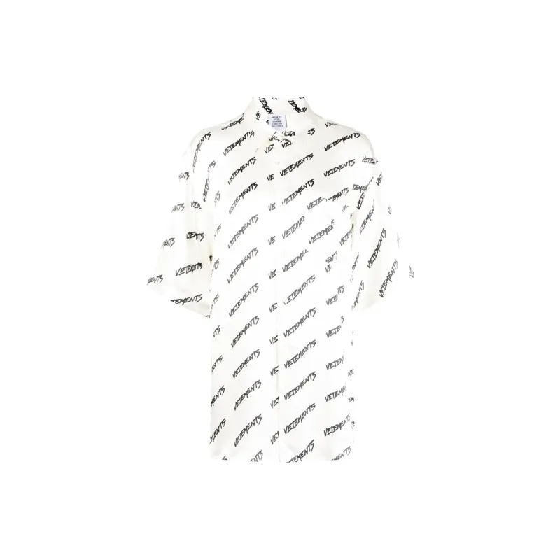 Vetements Monogram Fluid Shirt 'White/Black'-0