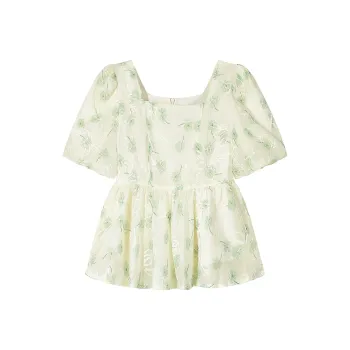 Wbwq Shirt Women's Green Floral