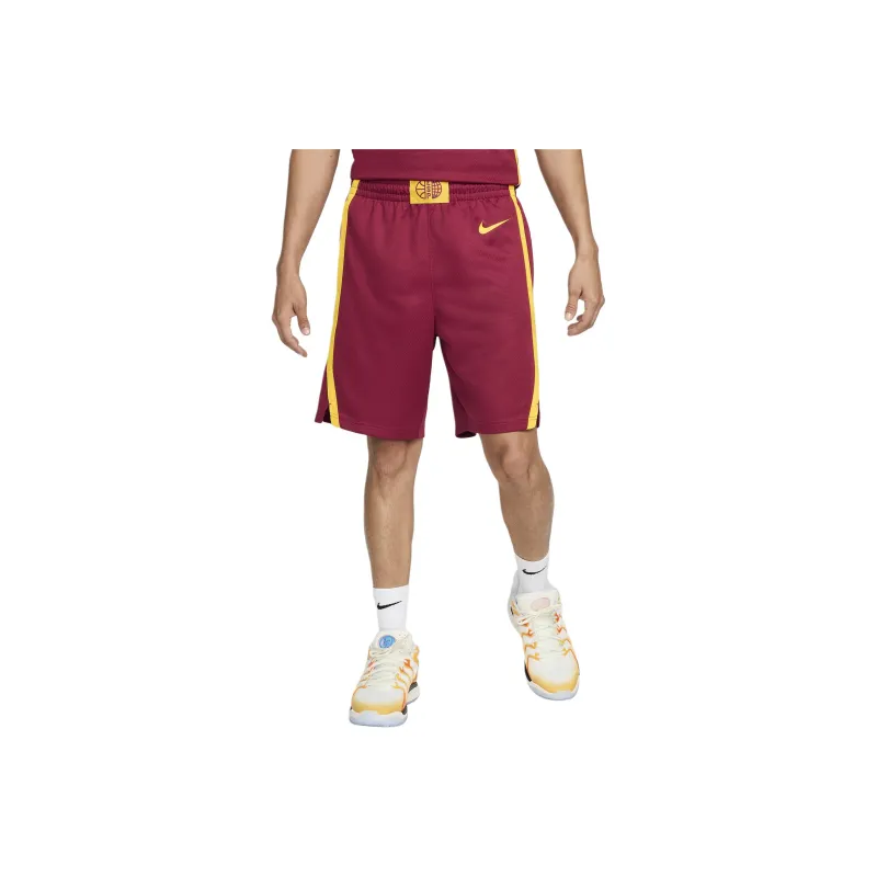 Nike Basketball Shorts Men's Deep Red/Yellow-0
