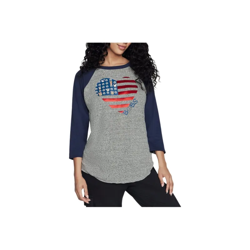Skechers BOBS American Luv T-Shirt Women's Gray-0