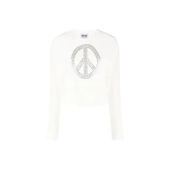 MOSCHINO Jeans Embellished Cropped Sweatshirt