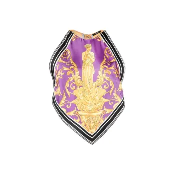 VERSACE Heritage Print Silk Blouse 'Dark Orchid/Sun'