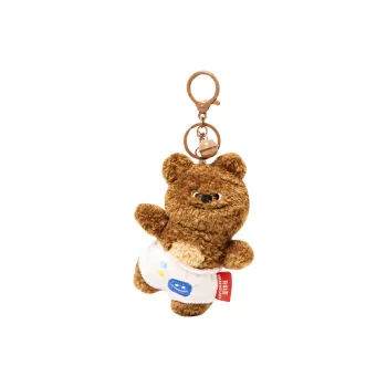 Narandu Plush Keychain Bag Accessory Women's Tilted Head Bear Brown/Tilted Head Bear White