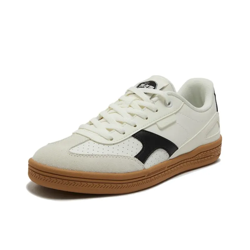 361° Walk Anti Slip Wear Resistant Low Top Skateboard Shoes Women's White Black-1