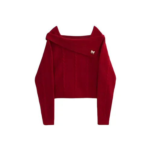 Alxnan Sweaters Women's Red