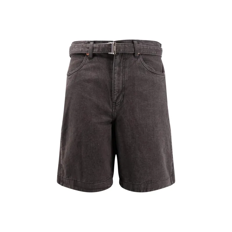 Sacai Belted Denim Bermuda Shorts-0