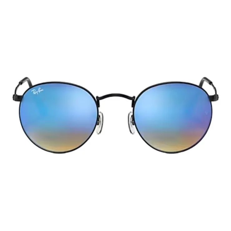 RayBan Metal Round Sunglasses Unisex Black-1
