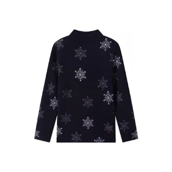 FINITY Sweaters Women's Navy Blue Jacquard