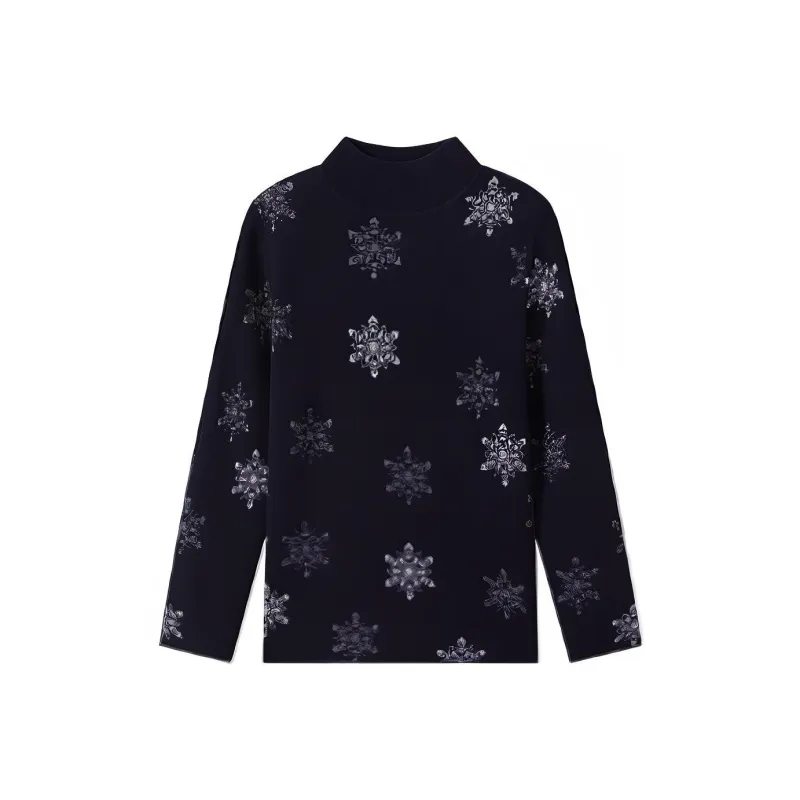 FINITY Sweaters Women's Navy Blue Jacquard-0