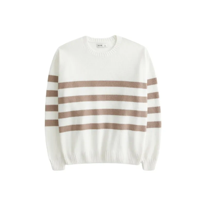 Hollister Sweater Women's White Stripes-0
