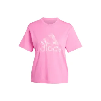 Adidas Women's Floral Graphic Big Logo T Shirt Pulse Magenta
