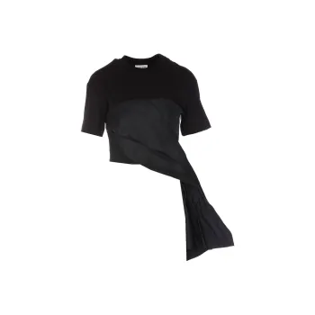 Alexander McQueen Asymmetric Ruched Detailed T Shirt