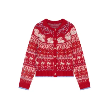 ELF SACK Sweater Women's Multicolor Rabbit Red