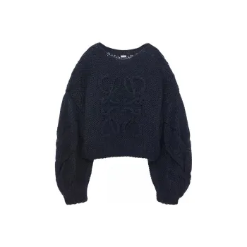 LOEWE Anagram Logo Embroidered Crewneck Oversized Jumper