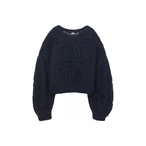 LOEWE Anagram Logo Embroidered Crewneck Oversized Jumper