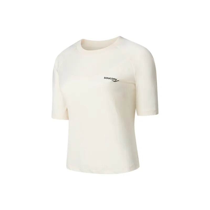 Saucony SS25 Raglan Sleeve T Shirt Women's Oat White-0