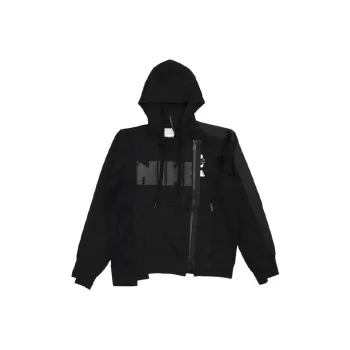 Nike X Sacai Double Zip Hoodie Black/Dark Obsidian