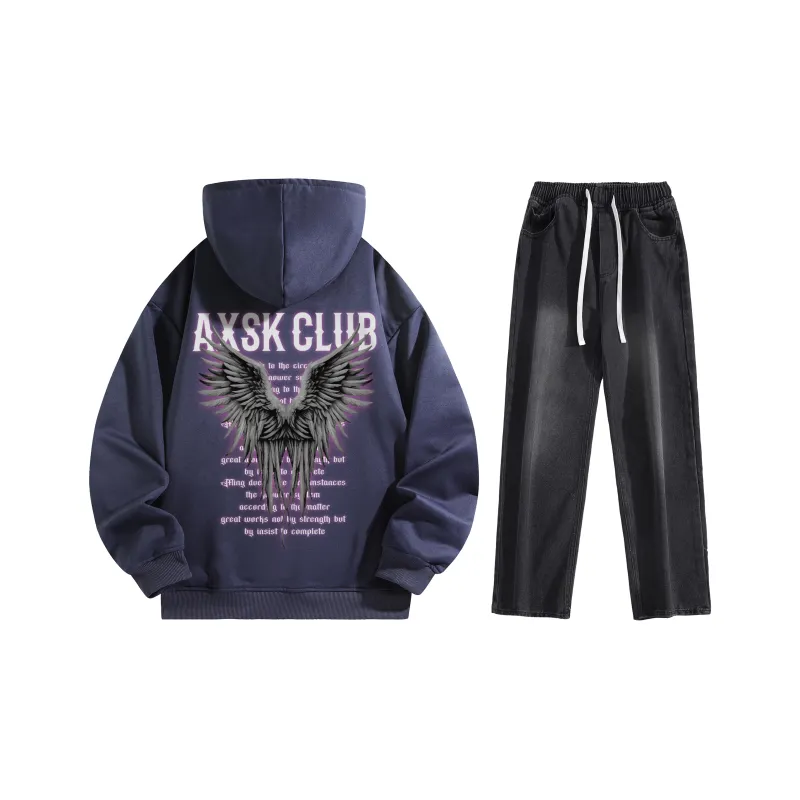 A.X.S.K Sweatshirt Sets Unisex-28