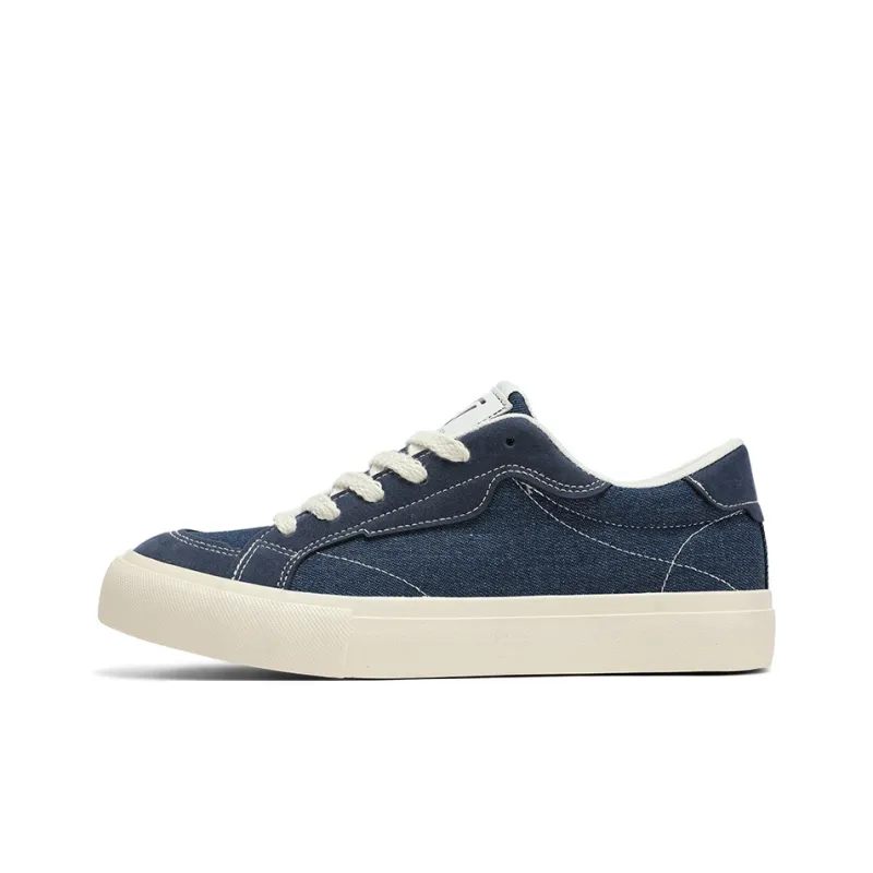 WHITE SANDS Skateboard Shoes Men Low Top Denim Blue/Burgundy/Gray-1