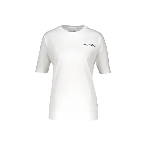 Converse Drop Shoulder Sleeve T Shirt Women's White