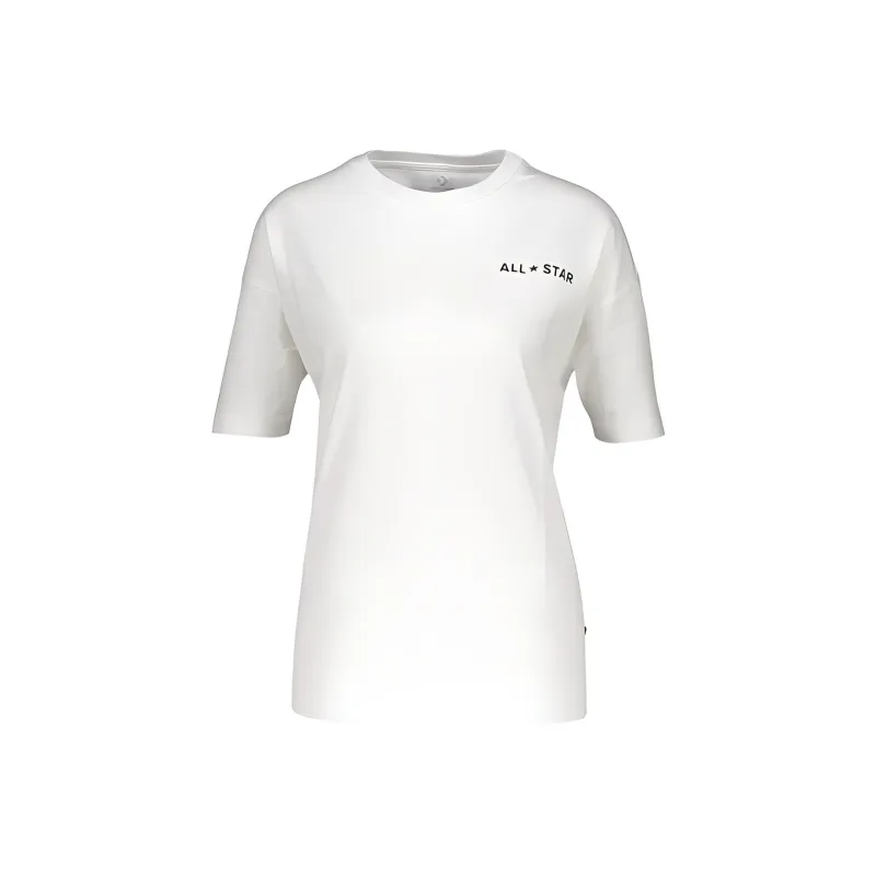 Converse Drop Shoulder Sleeve T Shirt Women's White-0