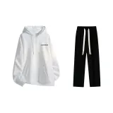 Clothing Set (White Sweatshirt+Black Casual Pants)