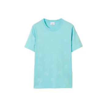 Burberry Equestrian Knight Round Neck T shirt Blue