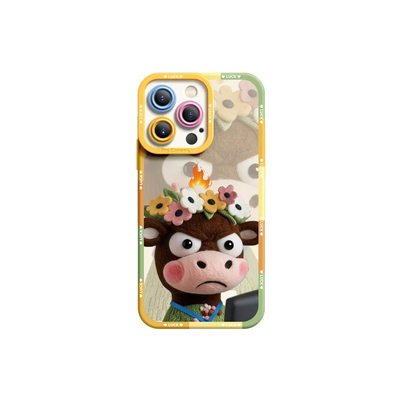 I Create My Art Silicone Material Hard Working Labor Milk Phone Cases Compatibility Iphone16/15/14/13/12/11 Cute Style-9
