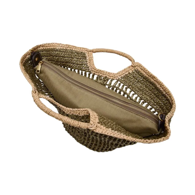 ZARA Cellulose Material One Shoulder Handbag Tubas Women's Green-3
