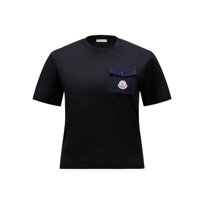 Moncler Drop Shoulder Sleeve T Shirt Women's Midnight Blue-0